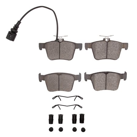 DYNAMIC FRICTION CO 3000 Ceramic Brake Pads and Hardware Kit, Low Dust, Low Copper Ceramic, 100% Asbestos-free, Rear 1310-1761-02